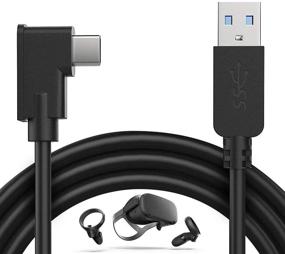 img 4 attached to 🔌 Кабель TiMOVO длиной 10 футов (3 м) USB-A к USB-C для Oculus Quest/Quest 2 Link - Быстрая зарядка, высокоскоростной передача данных - Совместим с гарнитурой виртуальной реальности Oculus Quest и игровым ПК - Черный