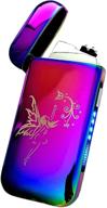 🌈 electric dual arc lighter, rechargeable vizliter, flameless, sleek design, windproof and splashproof - rainbow pixie logo