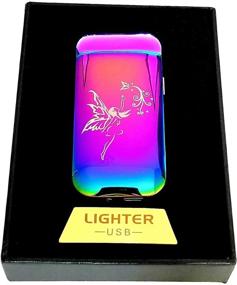 img 3 attached to 🌈 Electric Dual Arc Lighter, Rechargeable Vizliter, Flameless, Sleek Design, Windproof and Splashproof - Rainbow Pixie