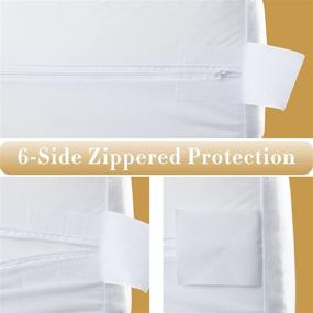 img 2 attached to 🛏️ Queen Size Zippered Waterproof Mattress Encasement | Premium Soft Breathable Mattress Protector | Noiseless 6-Sided Cover | Deep Pocket Fits up to 16" Mattress