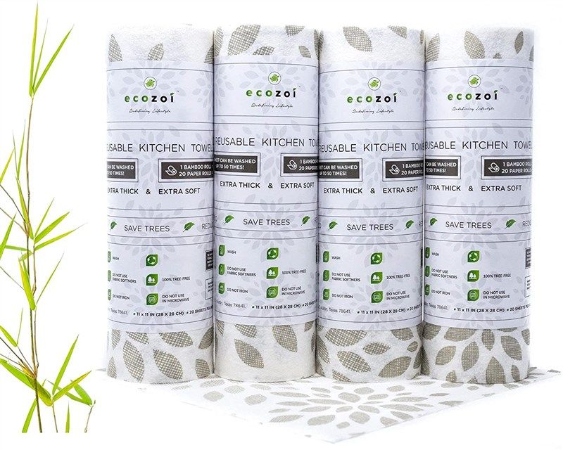 ecozoi bamboo kitchen towels reusable 로고