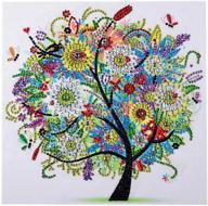 stunning summer tree diamond art kit: full drill, special shape diamond embroidery for wall art, big canvas (12x12inch/30x30cm) logo