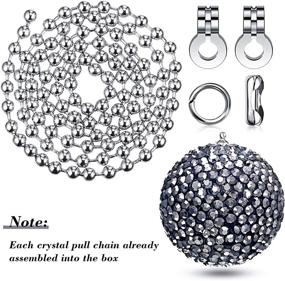 img 3 attached to 💎 Set of 2 Bling Crystal Rhinestones Ball Pull Chains with 20 Inch Adjustable Extension Chains for Ceiling Fan Pull Chain Switch Home Decor (Black)