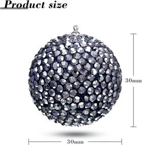 img 2 attached to 💎 Set of 2 Bling Crystal Rhinestones Ball Pull Chains with 20 Inch Adjustable Extension Chains for Ceiling Fan Pull Chain Switch Home Decor (Black)