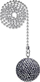 img 1 attached to 💎 Set of 2 Bling Crystal Rhinestones Ball Pull Chains with 20 Inch Adjustable Extension Chains for Ceiling Fan Pull Chain Switch Home Decor (Black)