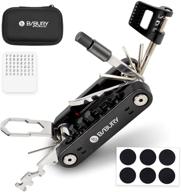 🚲 bibury bike repair tool: 23 in 1 multitool kit for bicycle maintenance - tire repair, patch kit, tire levers included! perfect gift for men - comes with slim bag logo