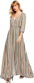 img 3 attached to Milumia Womens Button Floral Stripe Women's Clothing for Dresses