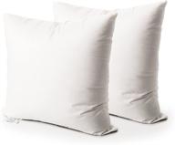 🛋️ edow set of 2 white throw pillow inserts - down alternative polyester square form decorative pillows, cushions, and sham stuffers - 14x14 size logo