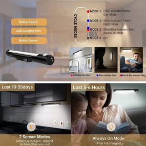 img 2 attached to 🔦 66 Led Sensor Light: Rechargeable Closet Battery-Powered Motion Sensor Night Light – Ideal for Kids Wardrobe, Stair, Kitchen – 3 Color Options (3000K/4000K/6000K)