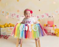 🌈 rainbow high chair banner - 1st birthday party decoration - smash cake photo prop - 1st birthday photo backdrop - sunshine theme логотип