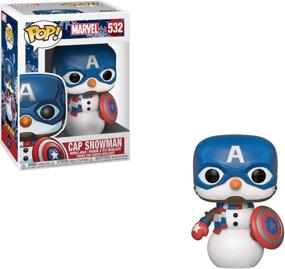 img 1 attached to Funko Pop! Marvel: Holiday - Captain America Snowman Collectible Vinyl Figure