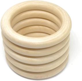img 1 attached to Penta Angel 20 Natural Wood Rings - 2 inch (50mm) Diameter
