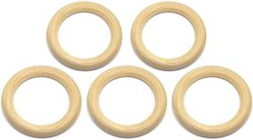 img 3 attached to Penta Angel 20 Natural Wood Rings - 2 inch (50mm) Diameter
