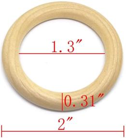 img 2 attached to Penta Angel 20 Natural Wood Rings - 2 inch (50mm) Diameter