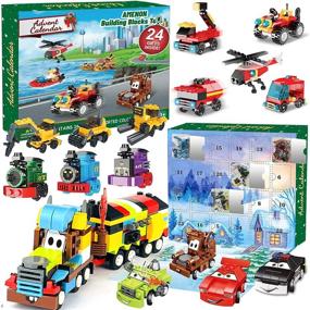 img 4 attached to 🎁 Kids' Advent Calendar 2021: Car Stem Toys, 24 Days of Christmas Countdown with Train Construction Vehicle Truck Building Blocks for Boys and Girls - Toddler Xmas Stocking Stuffers and Holiday Gifts