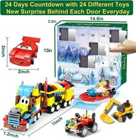 img 3 attached to 🎁 Kids' Advent Calendar 2021: Car Stem Toys, 24 Days of Christmas Countdown with Train Construction Vehicle Truck Building Blocks for Boys and Girls - Toddler Xmas Stocking Stuffers and Holiday Gifts