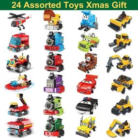 img 1 attached to 🎁 Kids' Advent Calendar 2021: Car Stem Toys, 24 Days of Christmas Countdown with Train Construction Vehicle Truck Building Blocks for Boys and Girls - Toddler Xmas Stocking Stuffers and Holiday Gifts