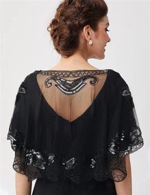 img 1 attached to 👘 BABEYOND 1920s Beaded Sequin Shawl Wraps: Stylish Evening Cape, Bridal Shawl Bolero, & Flapper Cover Up