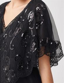 img 2 attached to 👘 BABEYOND 1920s Beaded Sequin Shawl Wraps: Stylish Evening Cape, Bridal Shawl Bolero, & Flapper Cover Up