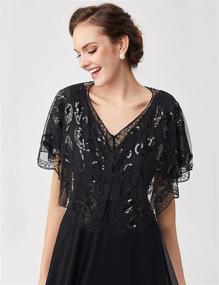 img 3 attached to 👘 BABEYOND 1920s Beaded Sequin Shawl Wraps: Stylish Evening Cape, Bridal Shawl Bolero, & Flapper Cover Up