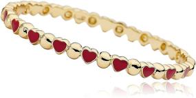 img 3 attached to 14k Gold-Plated Circles & Hot Pink 💖 Hearts Bangle by Little Miss Twin Stars: Stackable Stunners