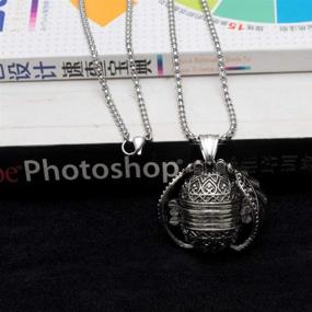 img 1 attached to 5 Pics Photo Necklace: Love Heart Locket Pendant with Wing Design – Expandable Ball Locket Necklace