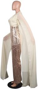 img 1 attached to Aro Lora Women's Sparkly V-neck Sequin Mesh Bodycon Long Pants Party Jumpsuits Rompers