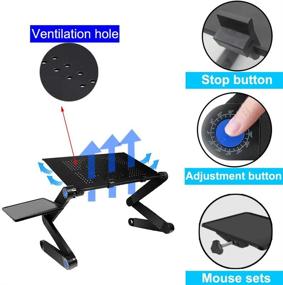 img 3 attached to 👩 Ultimate Laptop Stand: Adjustable Bed Table with Cooling Fan, Mouse Pad, and Portability for Comfortable Work Anywhere!