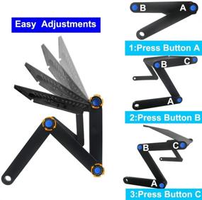 img 2 attached to 👩 Ultimate Laptop Stand: Adjustable Bed Table with Cooling Fan, Mouse Pad, and Portability for Comfortable Work Anywhere!