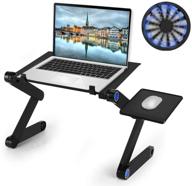 👩 ultimate laptop stand: adjustable bed table with cooling fan, mouse pad, and portability for comfortable work anywhere! logo