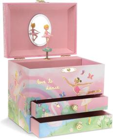 img 4 attached to 🎵 Jewelkeeper Musical Jewelry Box: Ballerina and Rainbow Design, 2 Pullout Drawers, with Swan Lake Tune