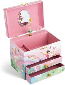 img 1 attached to 🎵 Jewelkeeper Musical Jewelry Box: Ballerina and Rainbow Design, 2 Pullout Drawers, with Swan Lake Tune