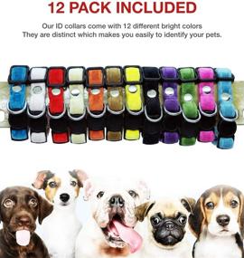 img 1 attached to GAMUDA Super Soft Velvet Puppy Collars - Adjustable Breakaway Whelping Puppy ID 🐶 Collars - Assorted Colors with Plain & Identification Collars, including 2 Record Keeping Charts