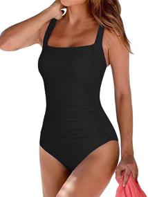 img 4 attached to 👙 Coastal Rose Women's Ruched One Piece Swimsuits for Slimming and Modest Swimwear