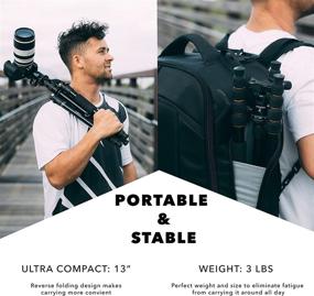 img 2 attached to FTF GEAR Compact Aluminum DSLR Camera Tripod and Monopod: Supports up to 20 lbs for Exceptional Stability