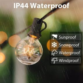 img 3 attached to Koopower 50ft Outdoor String Lights - 2x25ft G40 Globe Lights with 50 LED Bulbs, Waterproof Hanging Lights for Patio, Bistro, Backyard, Balcony, Gazebo, Party, Wedding, Porch