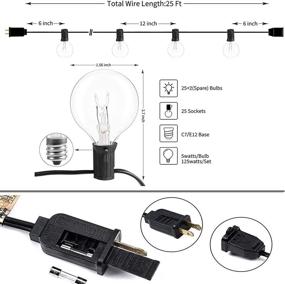 img 2 attached to Koopower 50ft Outdoor String Lights - 2x25ft G40 Globe Lights with 50 LED Bulbs, Waterproof Hanging Lights for Patio, Bistro, Backyard, Balcony, Gazebo, Party, Wedding, Porch