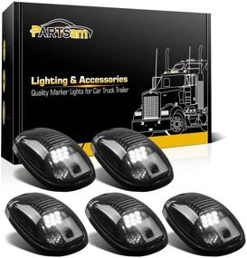 img 4 attached to 🚘 Enhance Your Dodge Ram with Partsam LED Cab Lights - 5PCS Smoke Cab Marker Roof Running Lights, Top White 9 LED Assembly Replacement for 2003-2018 Ram 1500 2500 3500 4500 5500 - Perfect for Pickup Trucks and RVs
