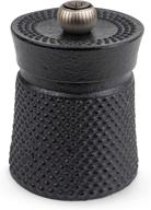 🌶️ peugeot bali fonte cast iron pepper mill, authentic 8cm/3 in, elegant black - enhance your culinary experience! logo