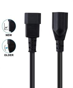 img 1 attached to 🔌 CableCreation [2-Pack] 1ft 18AWG Computer Power Adapter Cord NEMA 5-15R to IEC320 C14 - Black