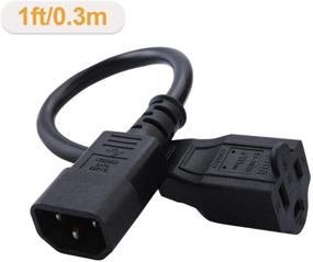 img 2 attached to 🔌 CableCreation [2-Pack] 1ft 18AWG Computer Power Adapter Cord NEMA 5-15R to IEC320 C14 - Black