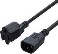 🔌 cablecreation [2-pack] 1ft 18awg computer power adapter cord nema 5-15r to iec320 c14 - black logo