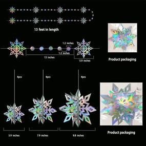 img 3 attached to 🎄 Захватывающие 3D цветные снежинки: придайте эйфорию вашей елке и зимним праздникам с гирляндой голографических снежинок! Идеально для мероприятий в стиле "Холодное сердце", свадеб, вечеринок для беременных и новогодних вечеринок.