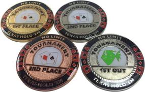 img 2 attached to 🎉 Poker Weight 4-Piece Set - Commemorative Trophies for 1st, 2nd, 3rd, and 1st Out