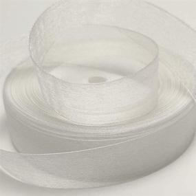 img 2 attached to 🎀 Chenkou Craft 50 Yard/Roll 1-Inch (25mm) White Organza Ribbon DIY Craft Wedding Supply (1-Inch, White01)