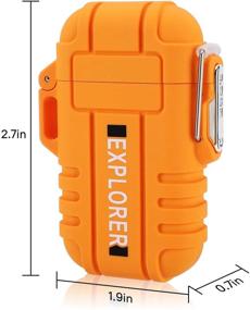 img 3 attached to 🔥 Оранжевый водонепроницаемый беспламенный электрический зажигалка - двойной дуговой плазменный зажигалка - USB-заряжаемая - ветрозащитная - без бутана - идеальная зажигалка для помещений и открытых мероприятий