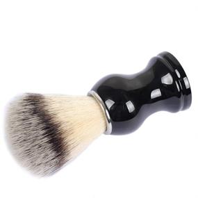 img 2 attached to 🪒 JR Shaving Brushes, Premium Synthetic Nylon Hair Knot with Black Plastic Handle - Ideal for Men's Safety Razors, Double Edge Razors, Shaving Razors