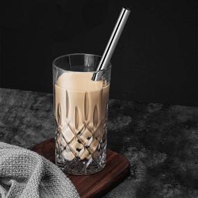 img 2 attached to 🥤 ALINK Reusable Boba Straws with Case and Cleaning Brush, 4-Pack: Extra Wide Stainless Steel Metal Bubble Tea Straws, Perfect for Smoothies, Milkshakes, and Tapioca Pearl Drinks!