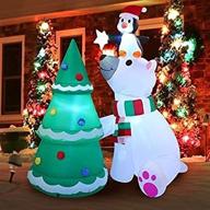 🎄 6ft polar bear christmas tree inflatable with leds for festive indoor/outdoor decor logo