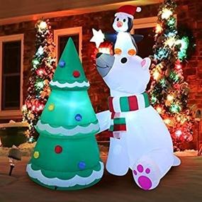 img 4 attached to 🎄 6ft Polar Bear Christmas Tree Inflatable with LEDs for Festive Indoor/Outdoor Decor